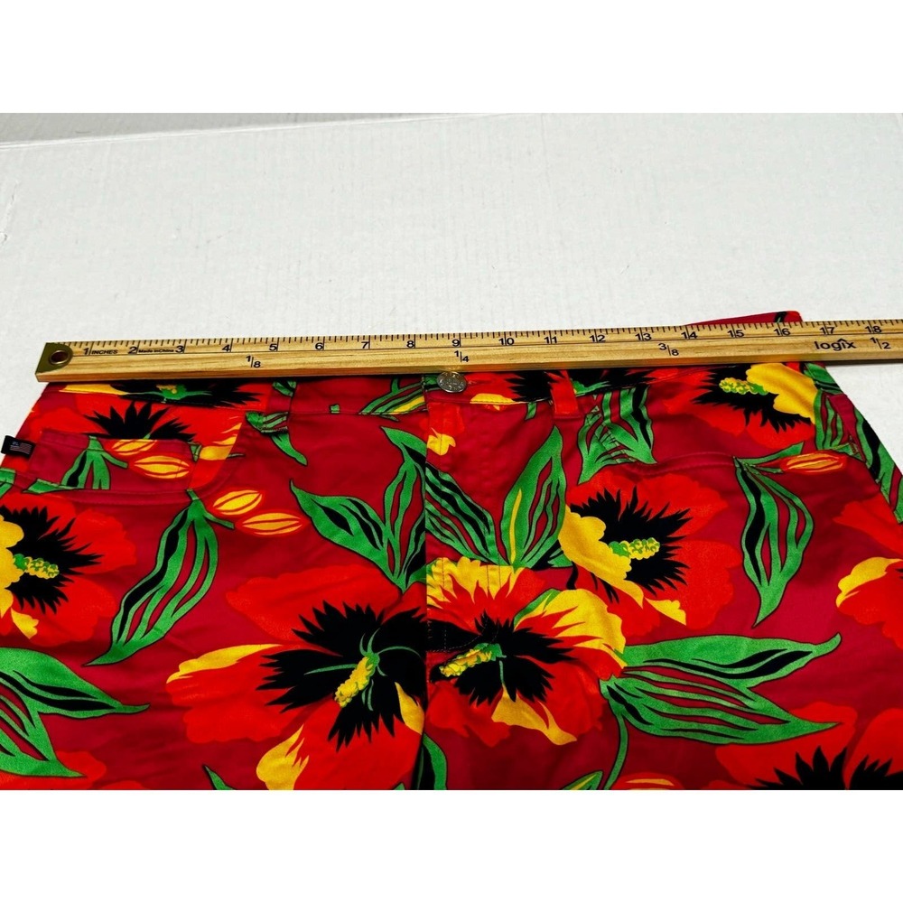 Polo Jeans Co. Ralph Lauren Floral Print Pants‎ Size 10 Red Yellow Green - Picture 5 of 8